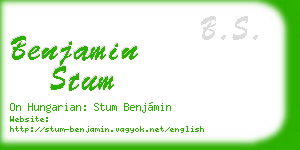 benjamin stum business card